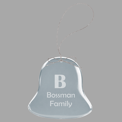 3" Clear Bell Glass Ornament w/ Silver String – item CGS105 image 6