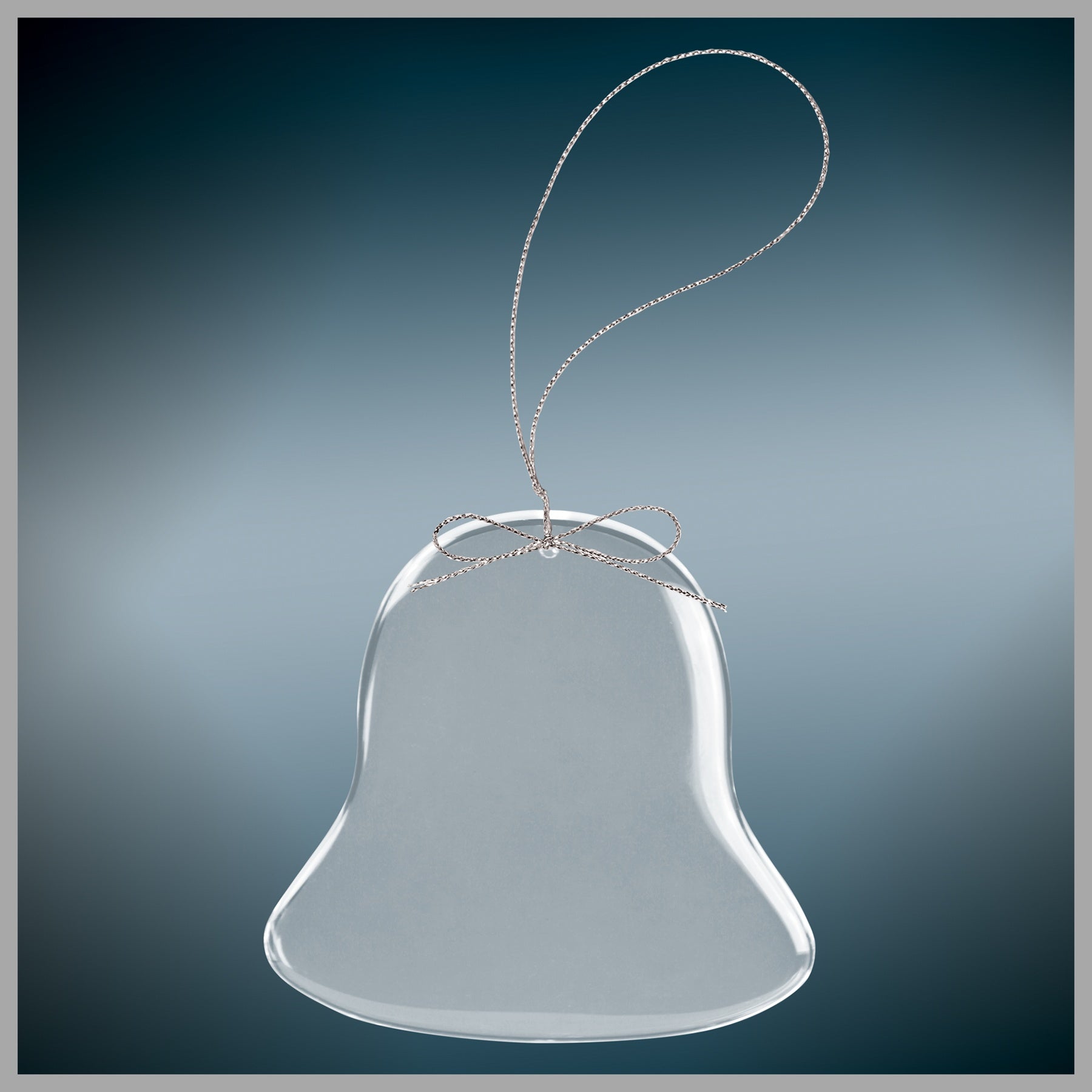 3" Clear Bell Glass Ornament w/ Silver String – item CGS105 image 4