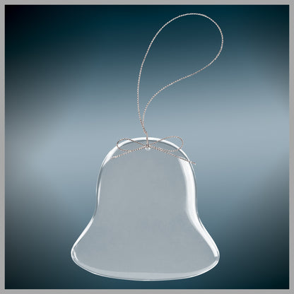 3" Clear Bell Glass Ornament w/ Silver String – item CGS105 image 4