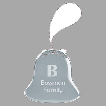 3" Clear Bell Glass Ornament w/ Silver String – item CGS105 image 3