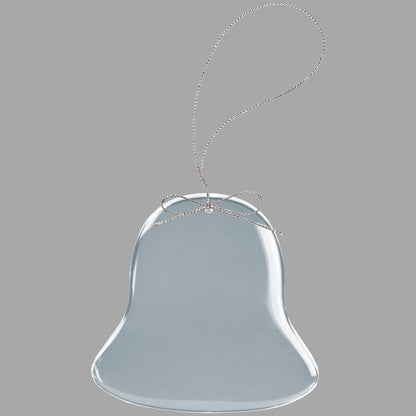3" Clear Bell Glass Ornament w/ Silver String – item CGS105 image 5