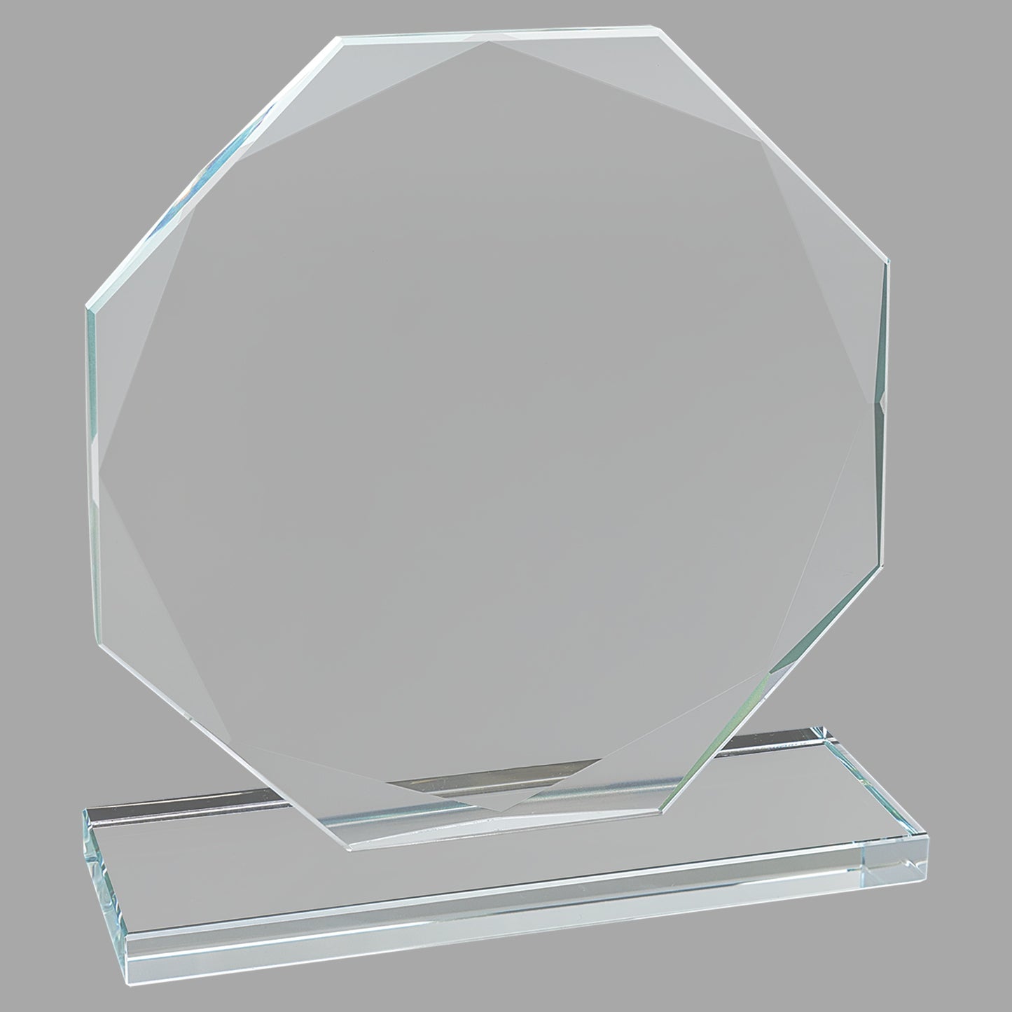 6" Octagon Clear Glass Award – item CGS11 image 2