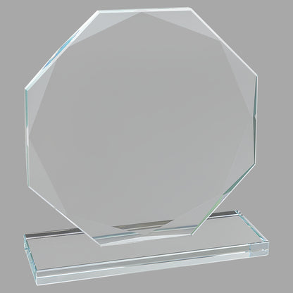 6" Octagon Clear Glass Award – item CGS11 image 2