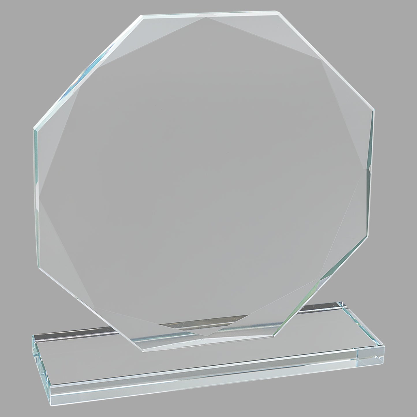 6.5" Octagon Clear Glass Award – item CGS12 image 2
