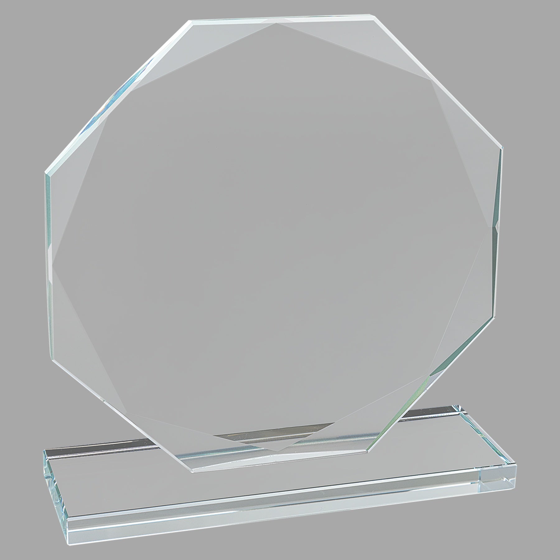6.5" Octagon Clear Glass Award – item CGS12 image 2