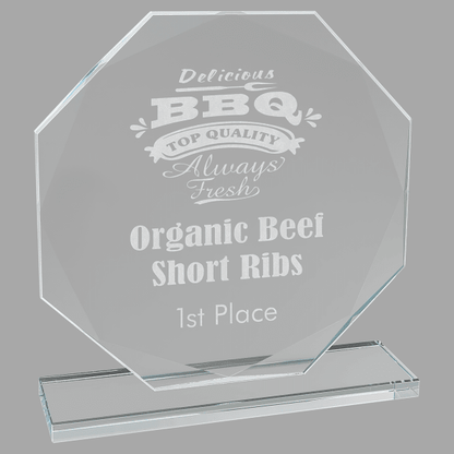 7.5" Octagon Clear Glass Award – item CGS13 image 3