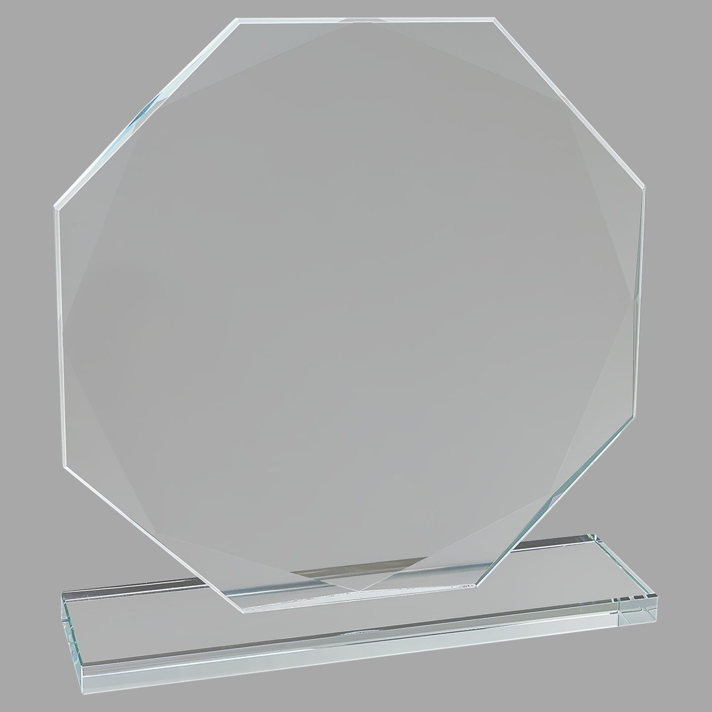 7.5" Octagon Clear Glass Award – item CGS13 image 2
