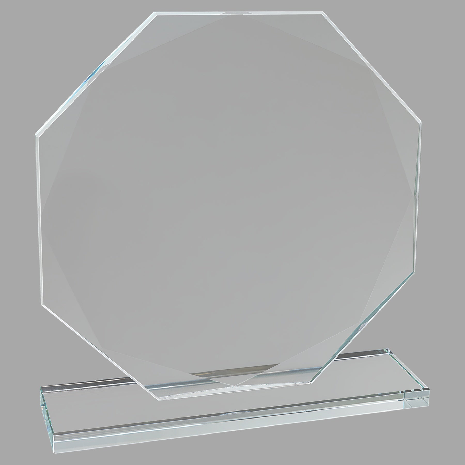 7.5" Octagon Clear Glass Award – item CGS13 image 2