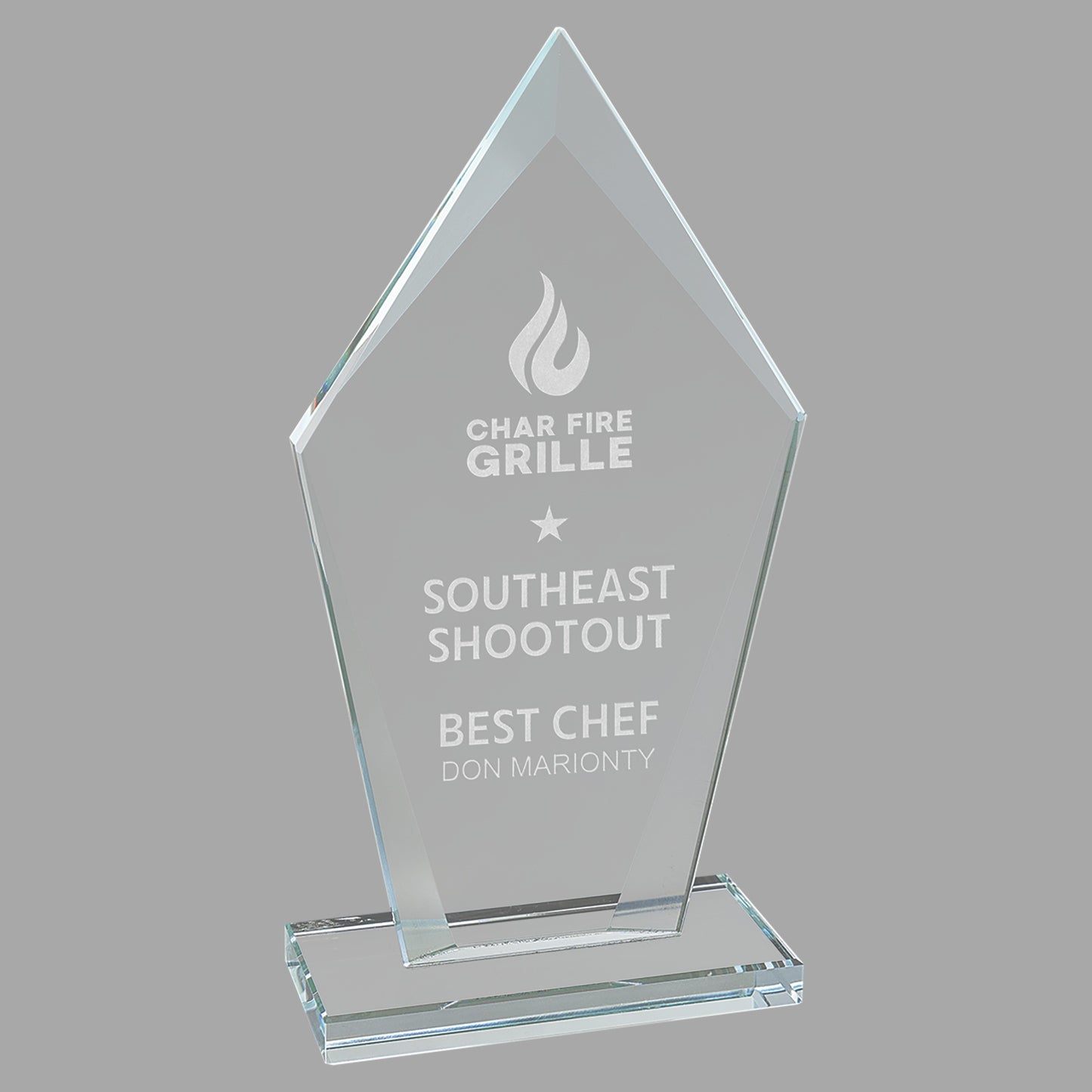 7.5" Diamond Clear Glass Award – item CGS22
