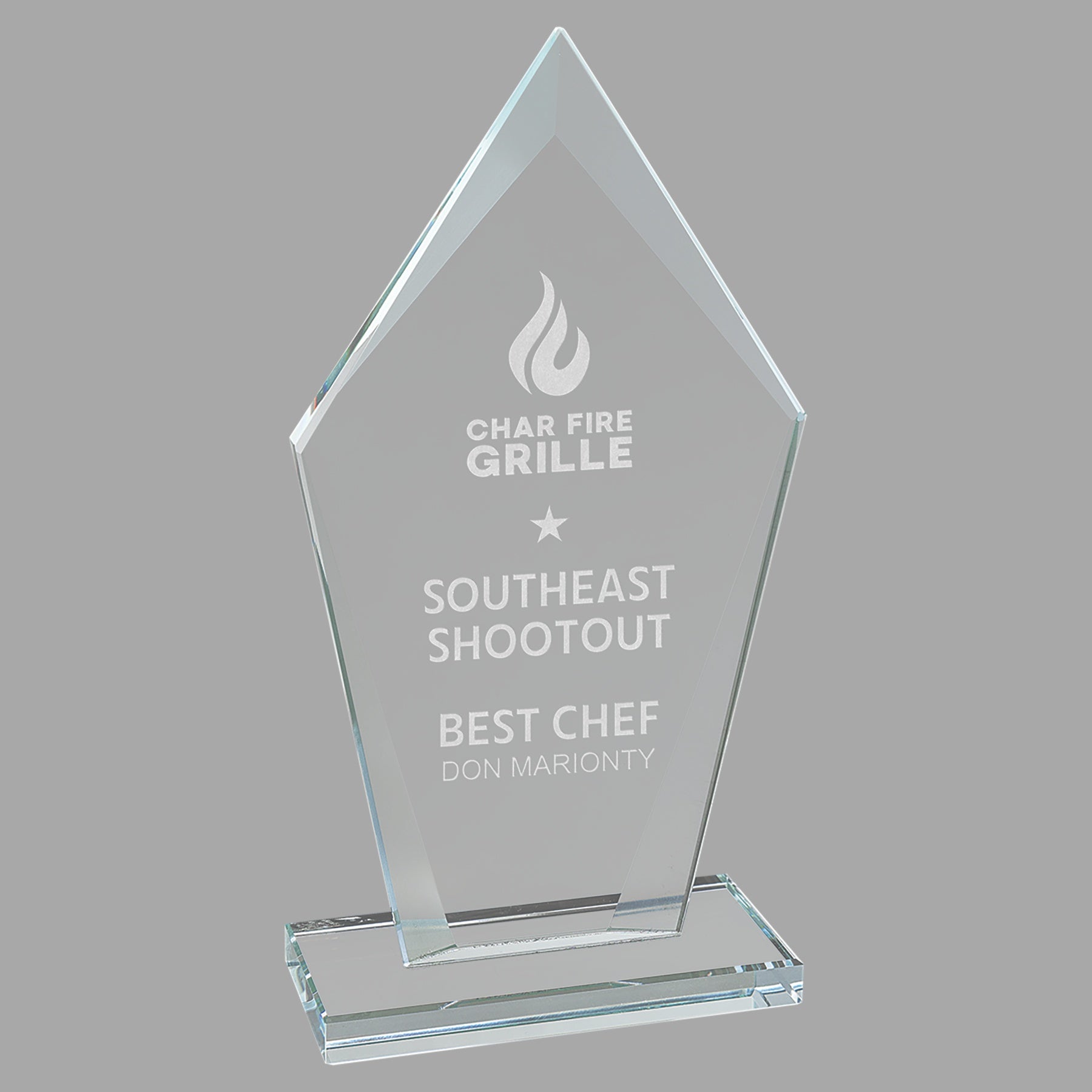 7.5" Diamond Clear Glass Award – item CGS22