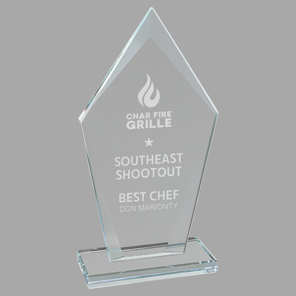 7.5" Diamond Clear Glass Award – item CGS22