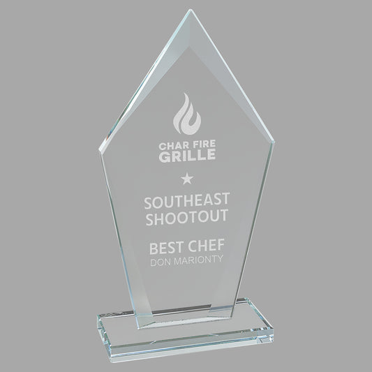 7.5" Diamond Clear Glass Award – item CGS22