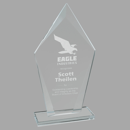 8.5" Diamond Clear Glass Award – item CGS23 image 3