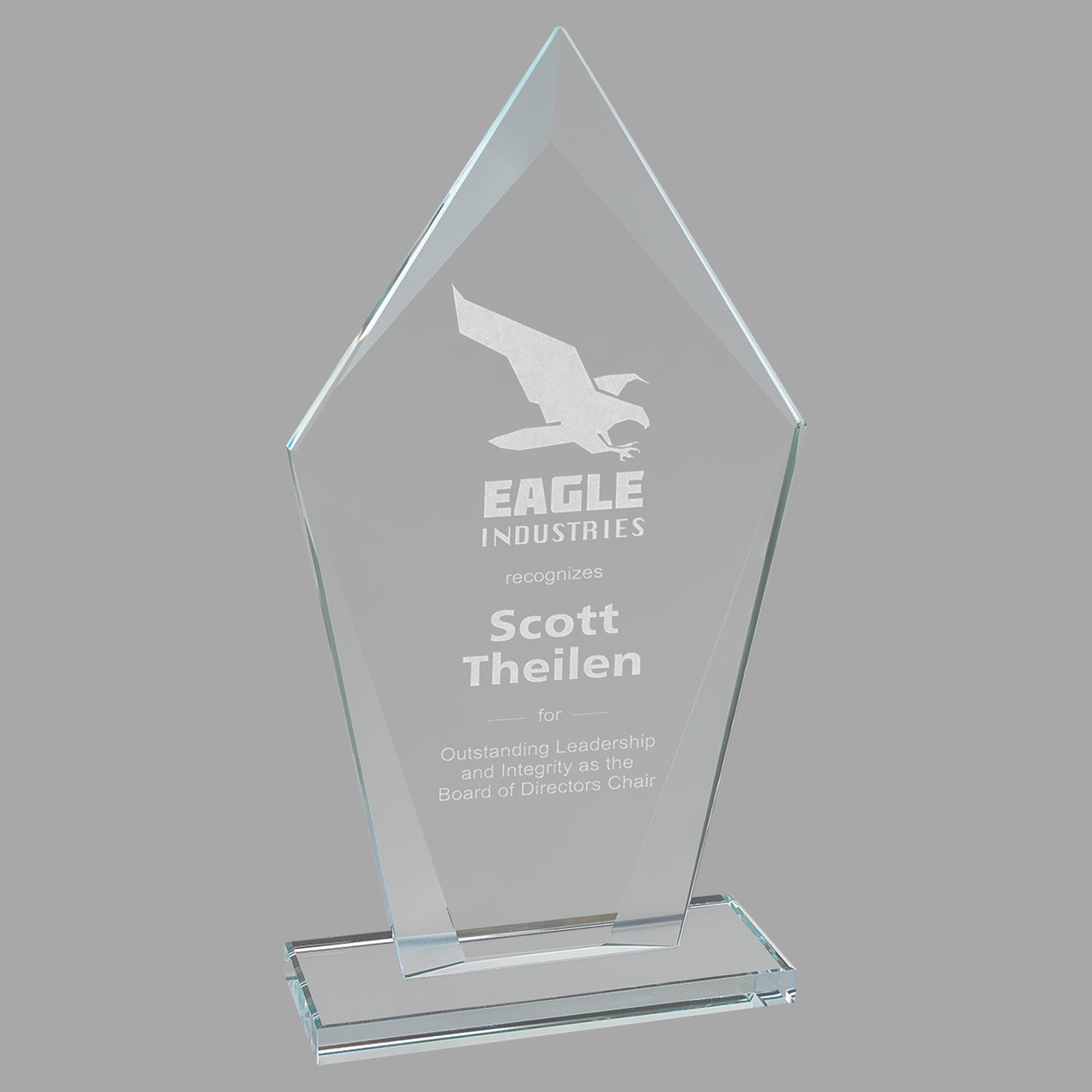 8.5" Diamond Clear Glass Award – item CGS23