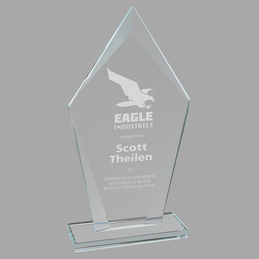 8.5" Diamond Clear Glass Award – item CGS23