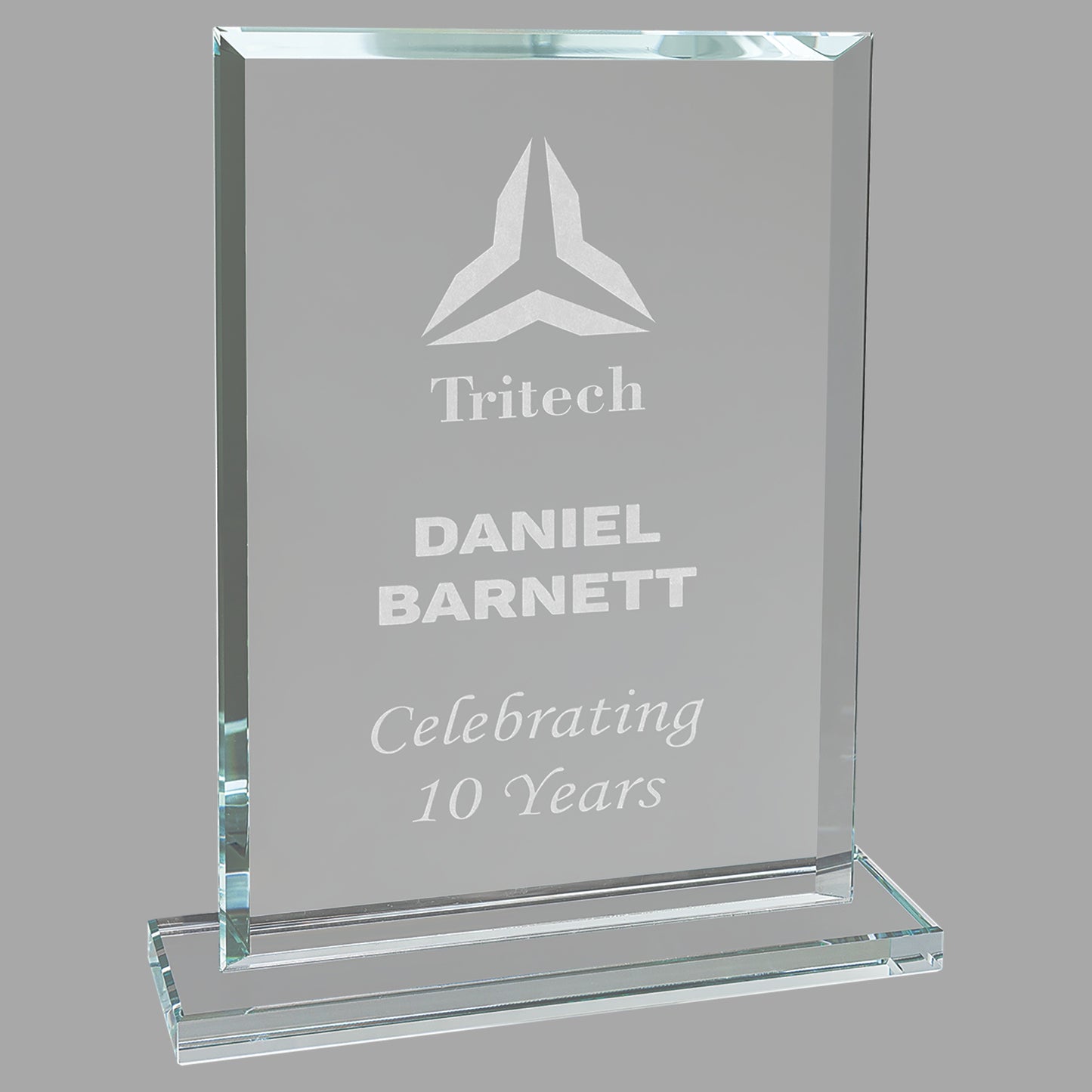 7.75" Rect. Clear Glass Award – item CGS32