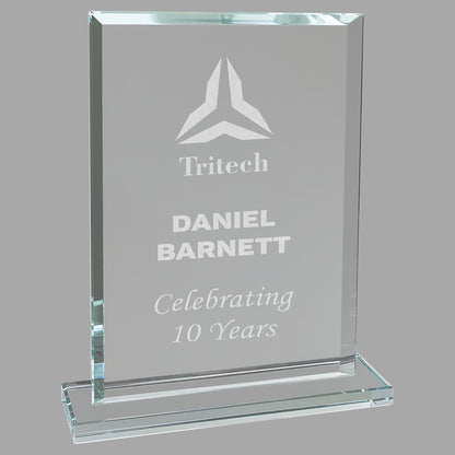 7.75" Rect. Clear Glass Award – item CGS32