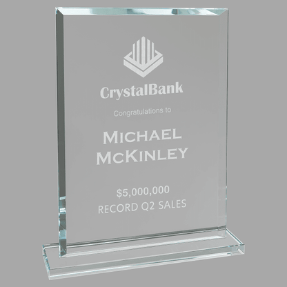 8.5" Rect. Clear Glass Award – item CGS33 image 3