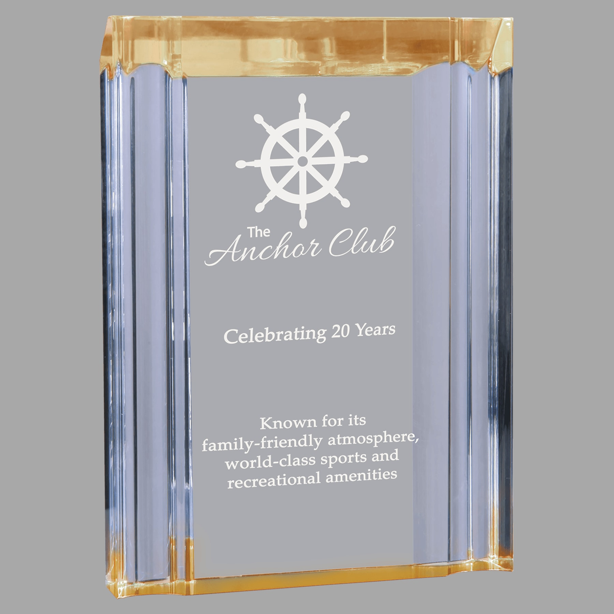 4 3/4" x 6 1/8" Gold Channel Acrylic — CHL22G
