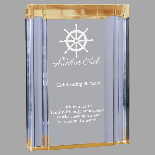 4 3/4" x 6 1/8" Gold Channel Acrylic — CHL22G