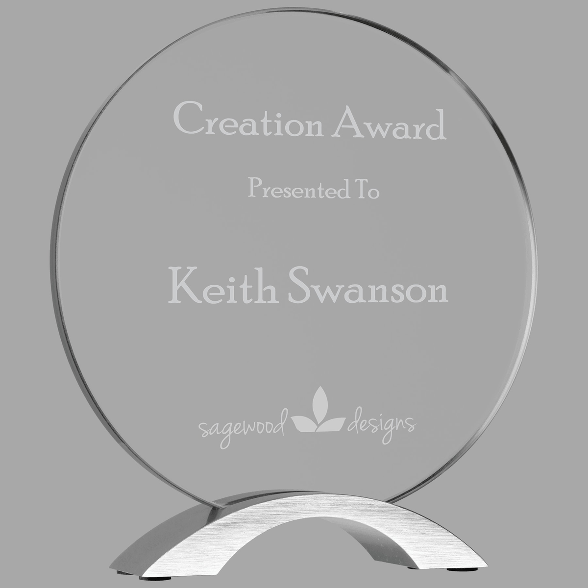 8 1/2" Round Cosmic Acrylic with Silver Base — CMA12