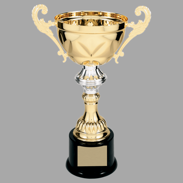 11.5" Gold with Silver 203 Series Metal Cup Trophy – item CMC203G