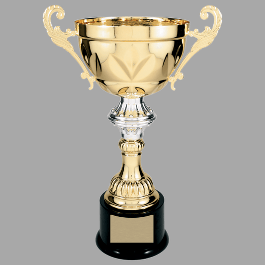 14.5" Gold with Silver 205 Series Metal Cup Trophy – item CMC205G