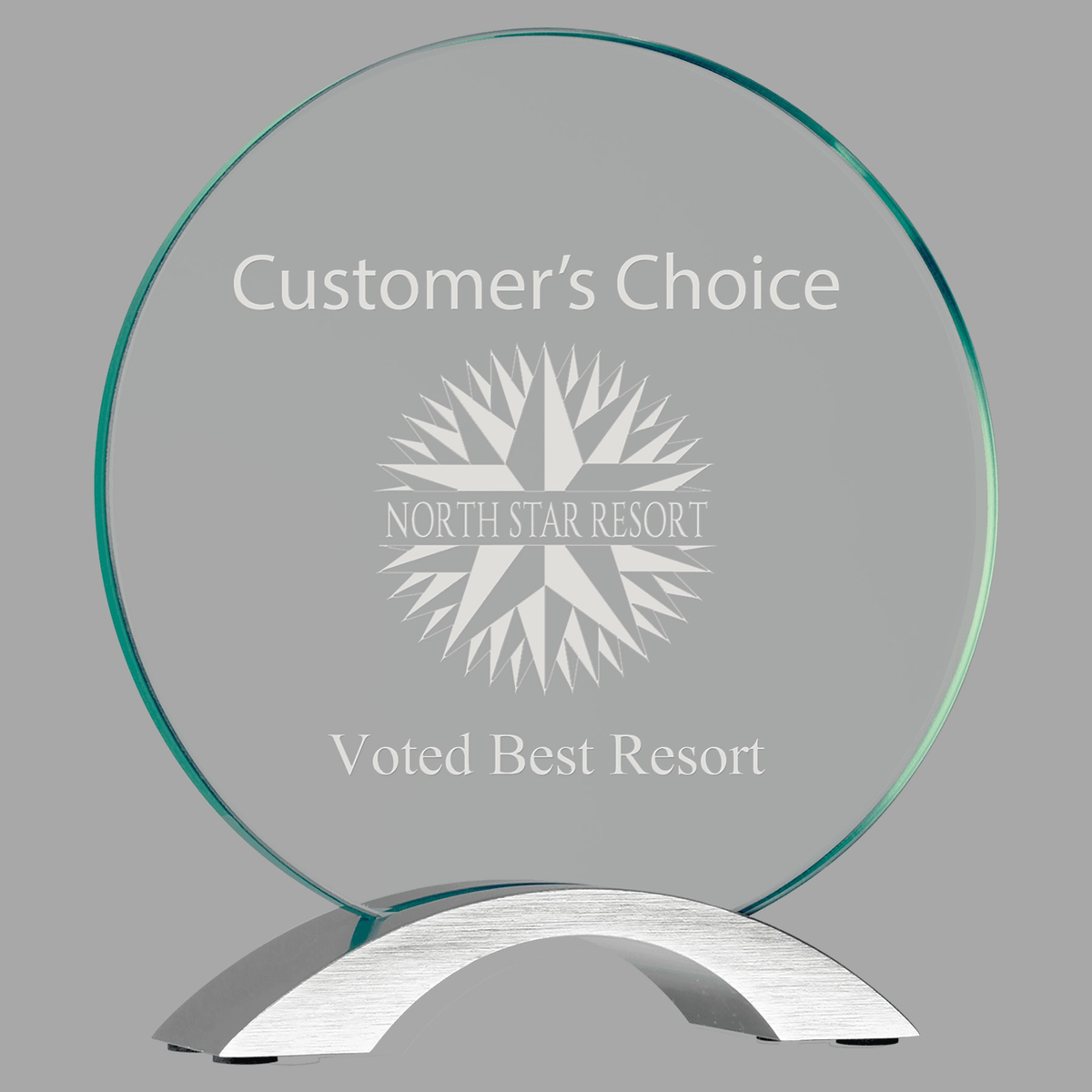 7 1/4" Round Cosmic Glass with Silver Base — CMG11