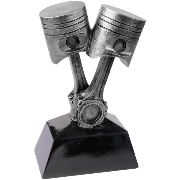 7" Antique Silver Piston Resin Award – item CRS103