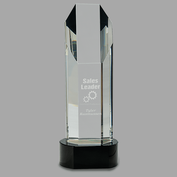 10.75" Crystal Octagn Slant Award – item CRY004L