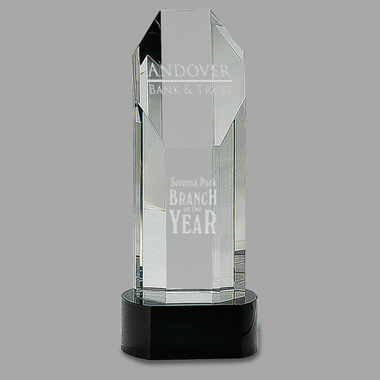 9.75" Crystal Octagon Slant Award – item CRY004S