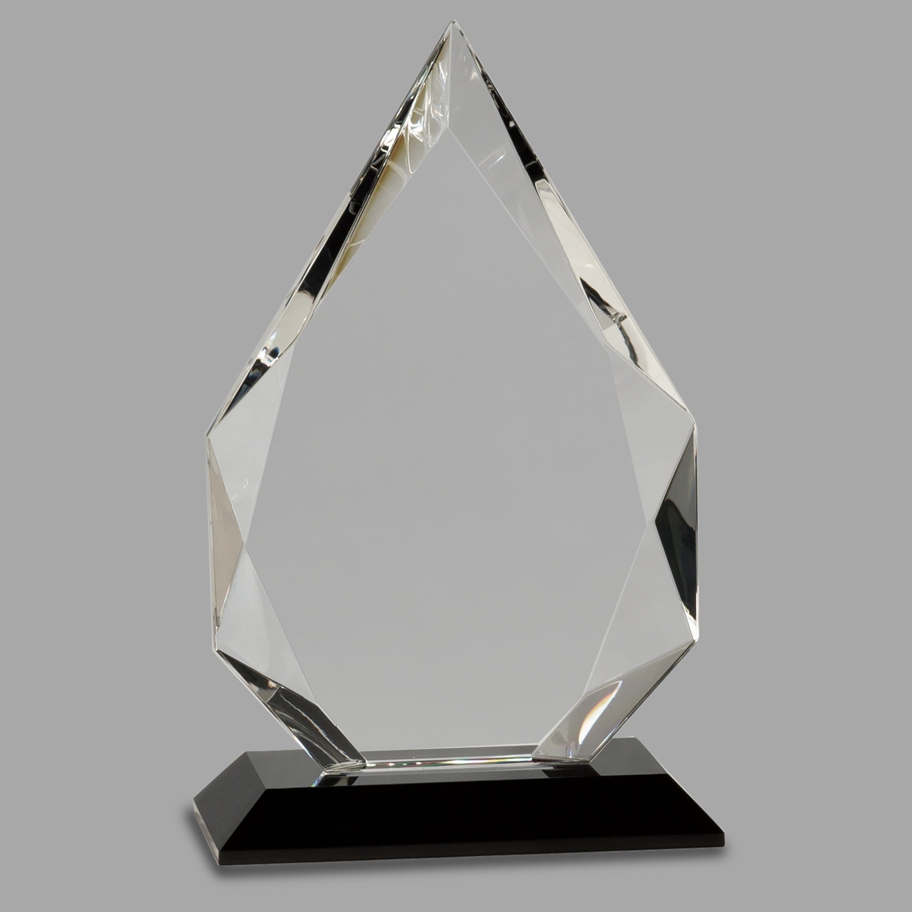 9" Diamond Crystal on Black Pedestal Base Award – item CRY005M image 2