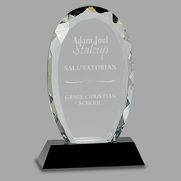 7.5" Crystal Oval Facet Award – item CRY019S