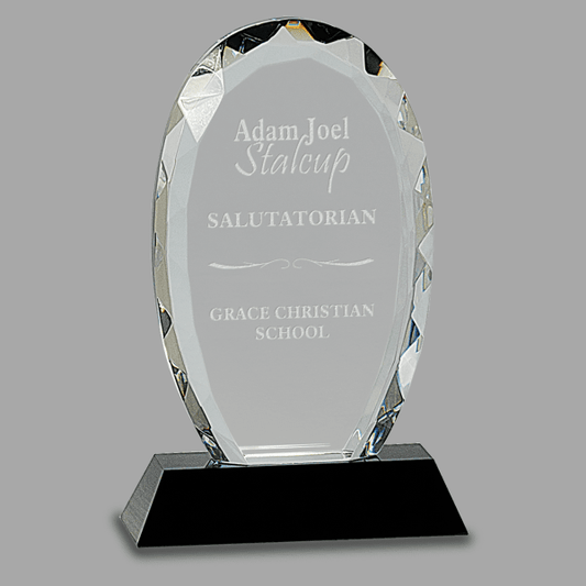 7.5" Crystal Oval Facet Award – item CRY019S