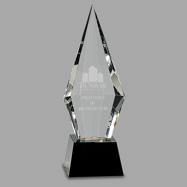 9.5" Crystal Facet Obelisk Black – item CRY033S
