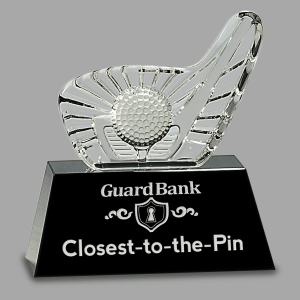 6" Crystal Golf Club with Base Award – item CRY044L