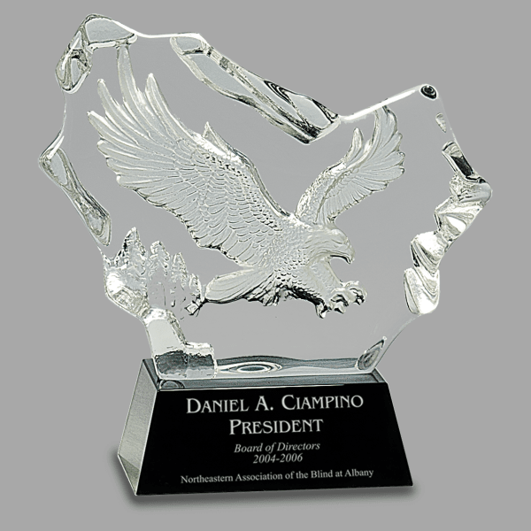 7" Crystal Carved Egle with Base Award – item CRY045