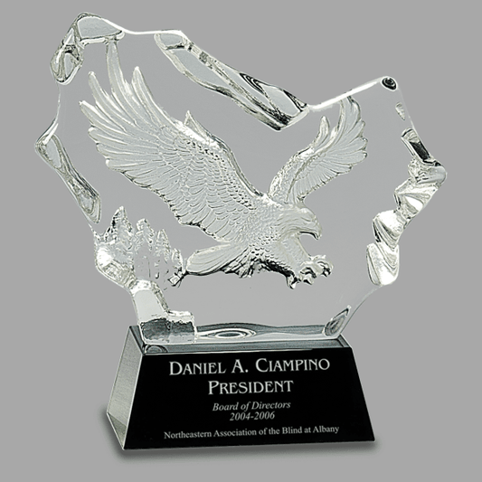 7" Crystal Carved Egle with Base Award – item CRY045