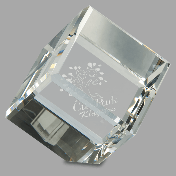 3" X 3 Crystal Cube – item CRY048XL