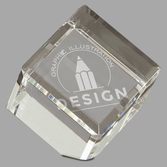 3.5" X 3.5 Crystal Cube – item CRY048XXL