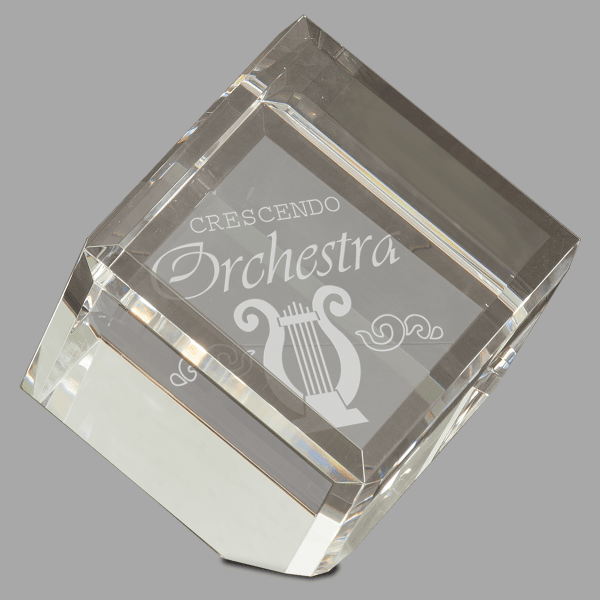 4" X 4 Crystal Cube – item CRY048XXXL