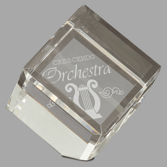 4" X 4 Crystal Cube – item CRY048XXXL