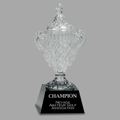 10.75" Crystal Cup on Black Pedestal Base Award – item CRY051S image 2