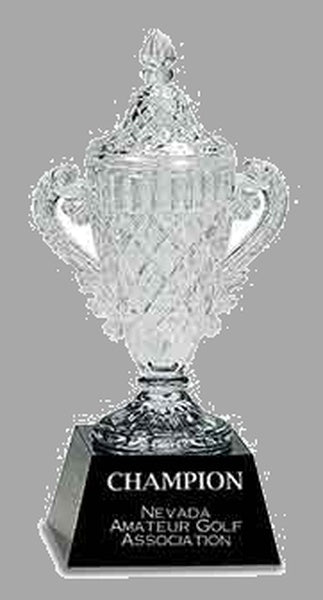 10.75" Crystal Cup on Black Pedestal Base Award – item CRY051S