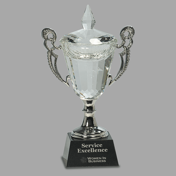 9.5" Crystal Cup with Lid – item CRY052M
