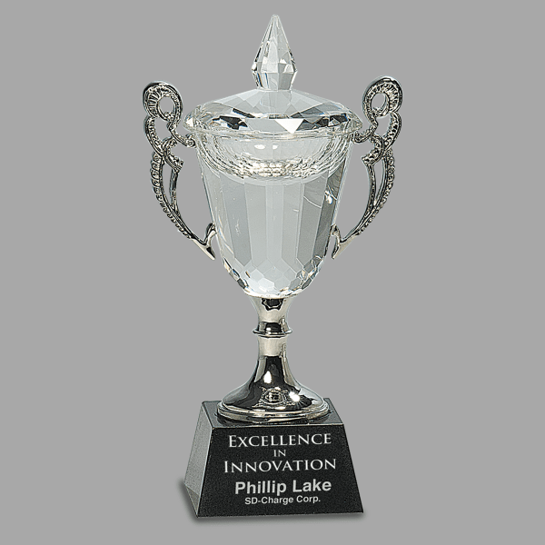 8" Crystal Cup with Lid – item CRY052S
