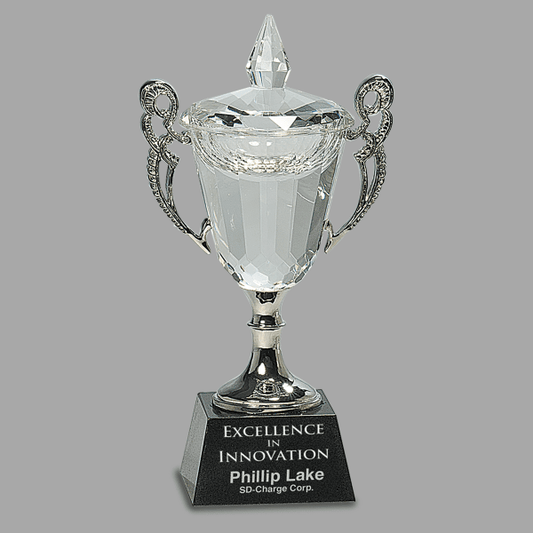 8" Crystal Cup with Lid – item CRY052S