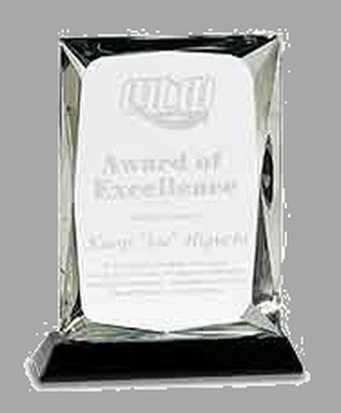 7" Clear Crystal Rect. on Black Base Award – item CRY057M