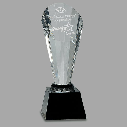 10" Crystal Facet Rising Spire Award – item CRY059M