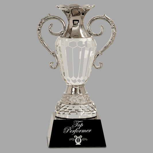 10" Crystal Cup with Silver – item CRY062L